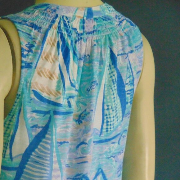 Lilly Pulitzer NWT Sail Boats Lilac Verbena Essie Sleeveless Summer Top Sm - Picture 8 of 10